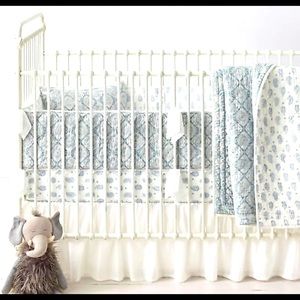 Restoration hardware blue paisley crib quilt and sham